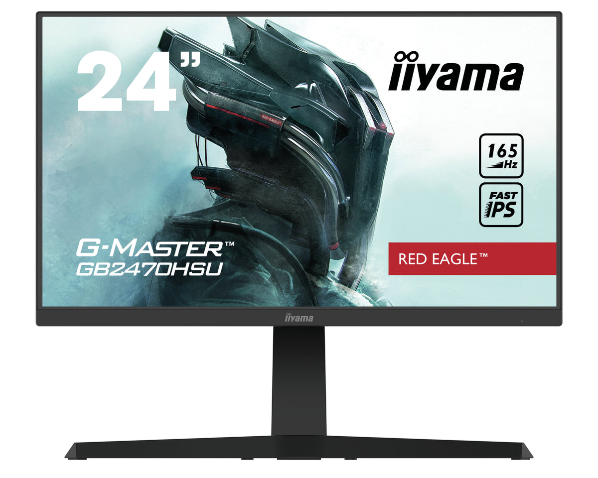 iiyama G-MASTER Red Eagle GB2470HSU-B1 - Monitor LED - 24" (23.8" visível) - 1920 x 1080 Full HD (1080p) @ 165 Hz - Fast IPS - 250 cd/m² - 1100:1 - 0.8 ms - HDMI, DisplayPort - altifalantes - preto