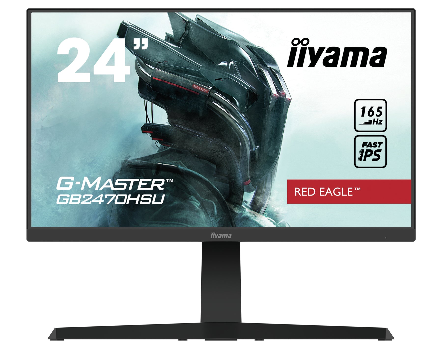 iiyama G-MASTER Red Eagle GB2470HSU-B1 - Monitor LED - 24" (23,8" visibles) - 1920 x 1080 Full HD (1080p) a 165 Hz - IPS rápido - 250 cd/m² - 1100:1 - 0,8 ms - HDMI, DisplayPort - altavoces - negro