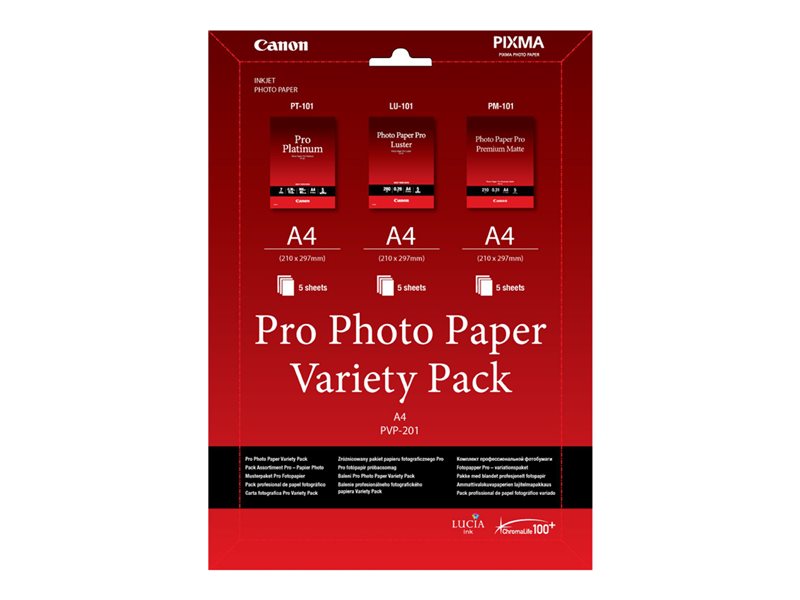 Canon Pro Variety Pack PVP-201 - A4 (210 x 297 mm) 15 sheet(s) Photo Paper Kit (6211B021)