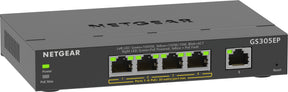 NETGEAR Plus GS305EP - Conmutador - inteligente - 5 x 10/100/1000 (4 PoE+) - escritorio, montaje en pared - PoE+ (63 W)