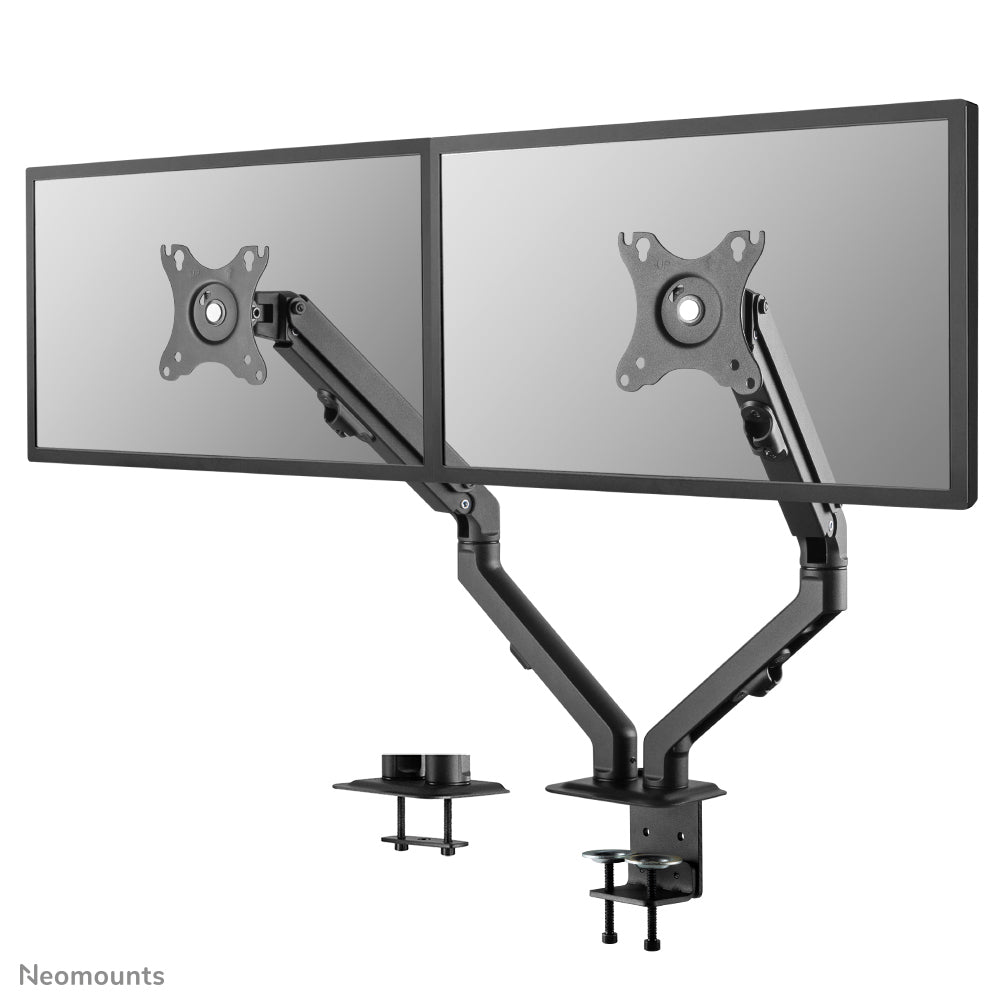 Neomounts by Newstar FPMA-D650D - Kit de montaje - movimiento completo - para 2 pantallas LCD - negro - tamaño de pantalla: 17"-27" - montable con brida para cables, arandela, montable en escritorio