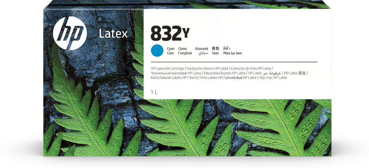 HP 832Y - 1 L - cyan blue - original - Latex - ink cartridge - for Latex 700 W