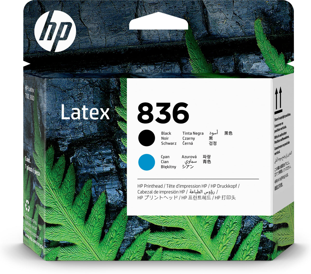 HP 836 - Black, Cyan - Genuine - Latex - Printhead - for Latex 700, 700 W, 800, 800 W