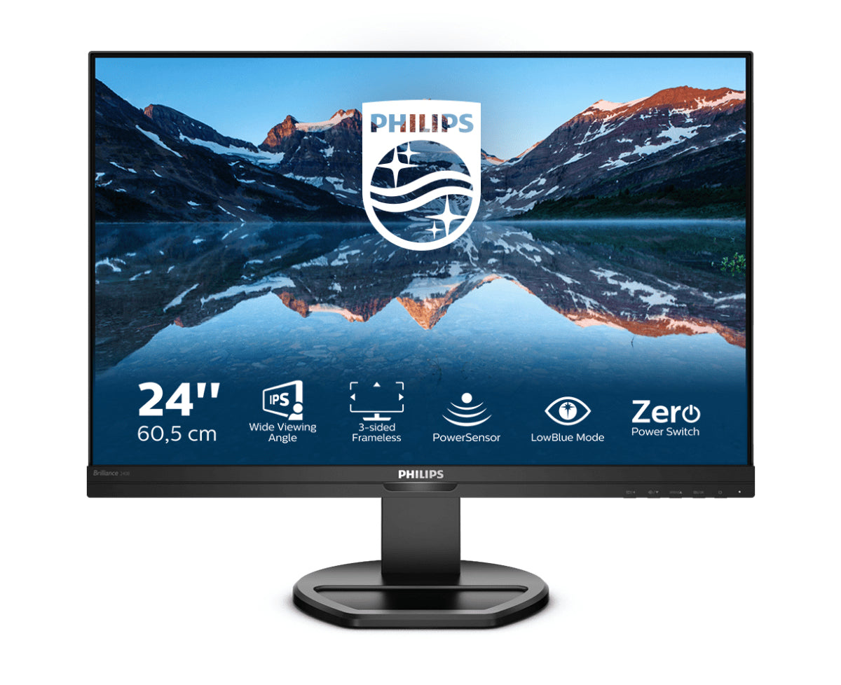 Philips B Line 240B9 - Monitor LED - 24.1" (24" visível) - 1920 x 1200 WUXGA @ 75 Hz - IPS - 300 cd/m² - 1000:1 - 4 ms - HDMI, DVI-D, VGA, DisplayPort - altifalantes - textura preta