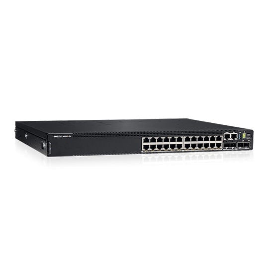 Dell PowerSwitch N3224P-ON - Switch - L3 - Managed - 24 x 10/100/1000 (PoE+) + 4 x 10 Gigabit SFP+ + 2 x 100 Gigabit QSFP28 - front to back airflow - rail mountable - PoE++ - CAMPUS Smart Value