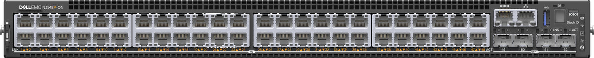 Dell PowerSwitch N3248P-ON - Switch - L3 - Managed - 48 x 10/100/1000 (PoE+) + 4 x 10 Gigabit SFP+ + 2 x 100 Gigabit QSFP28 - front to back airflow - rail mountable - PoE+ - CAMPUS Smart Value