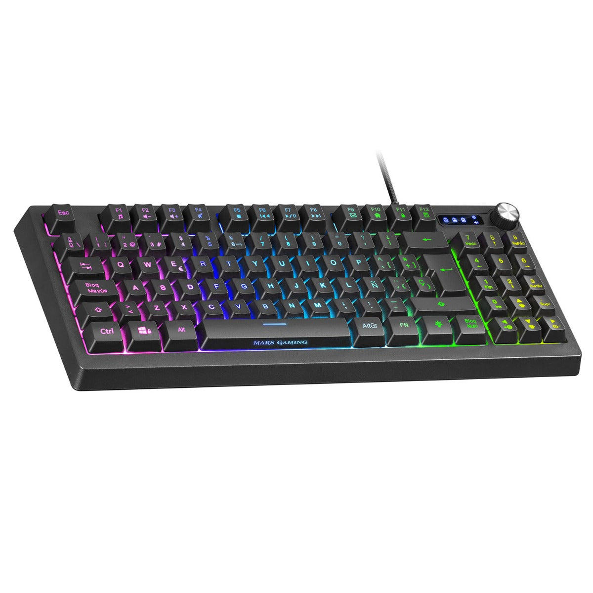 Teclado MARS GAMING MKREVO Black Full RGB H-Mechanical Full Keys TKL Keyboard, Portuguese (MKREVOPT)