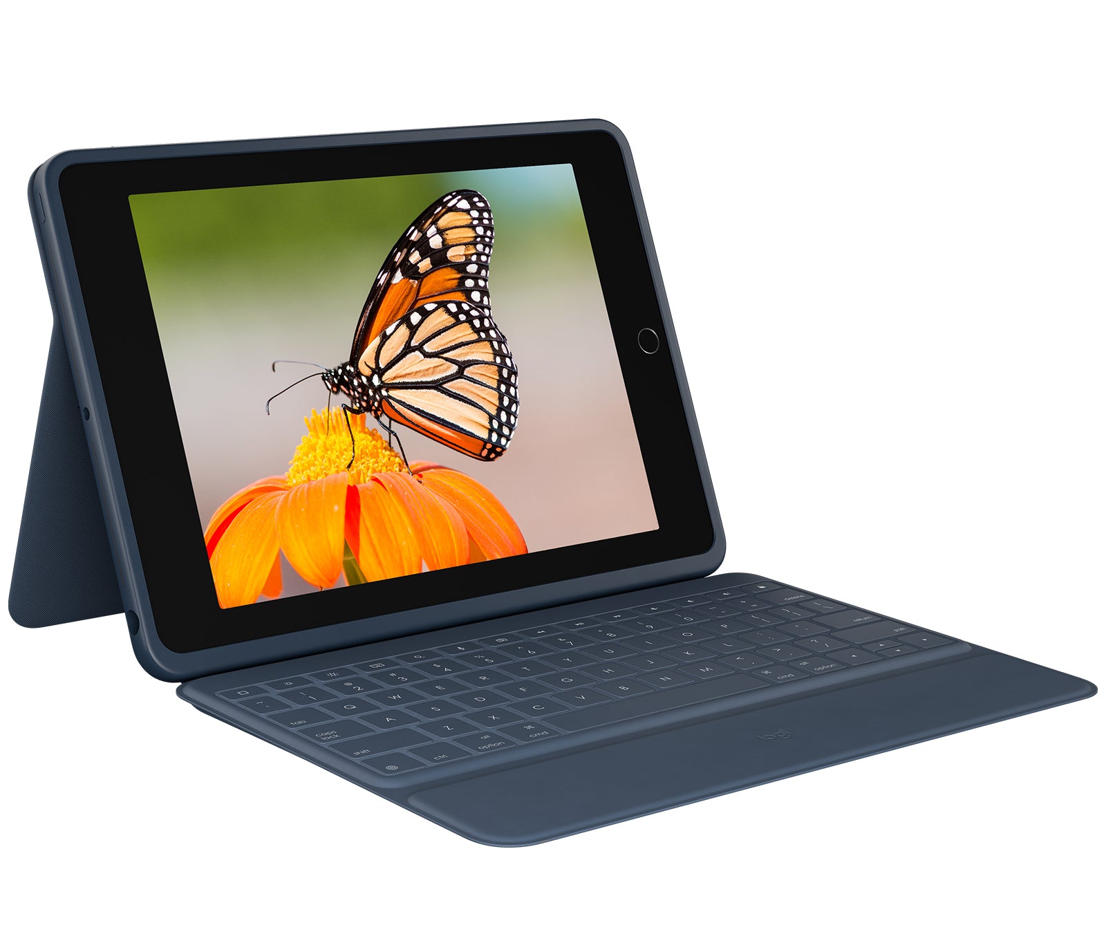 Logitech Rugged Combo 3 - Keyboard and Folio Folder - Apple Smart connector - QWERTY - Spanish - for Apple 10.2-inch iPad (7th generation, 8th generation)