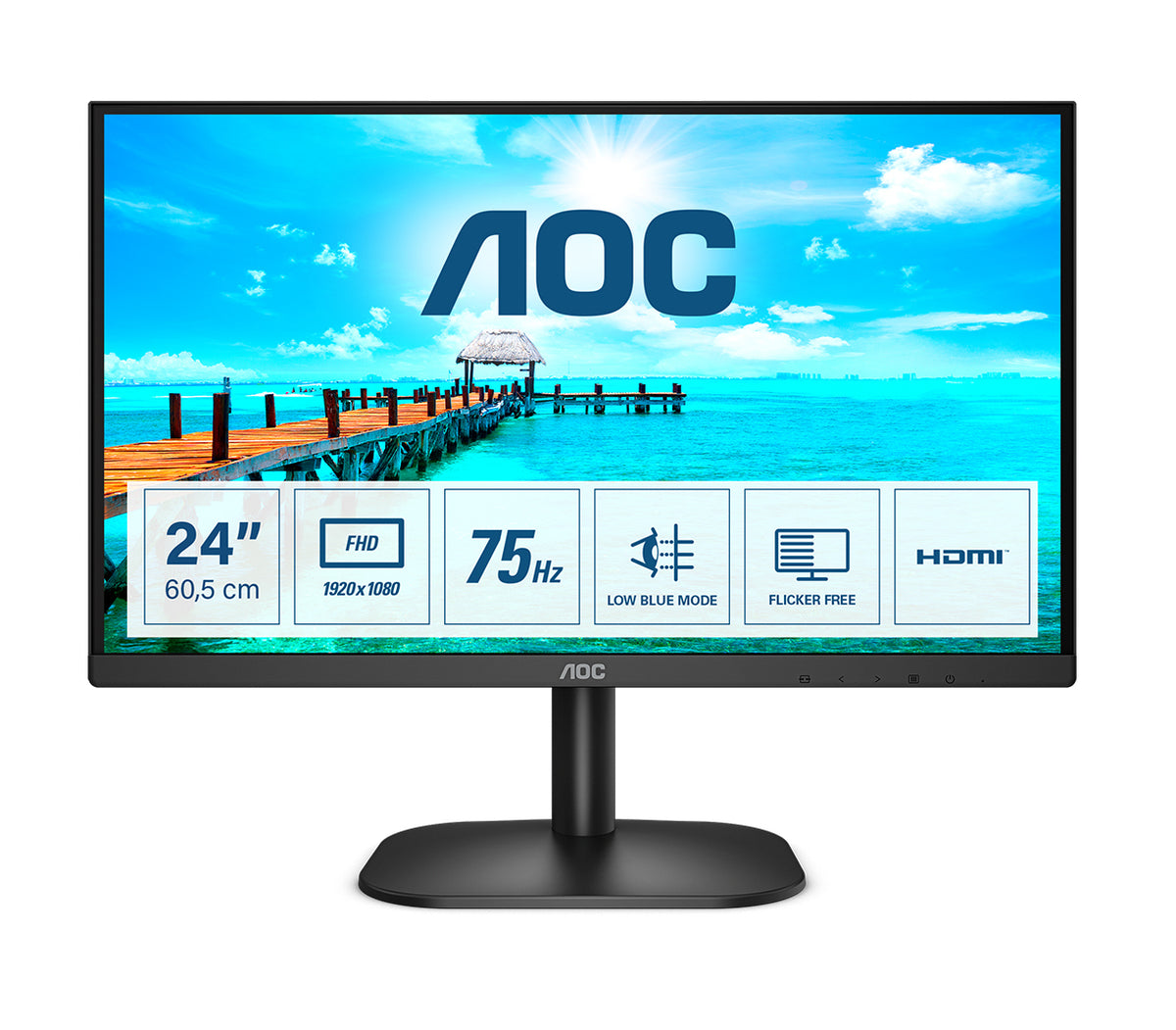 MONITOR AOC VA 24 (23.8) 16:9 FHD VGA HDMI 24B2XHM2