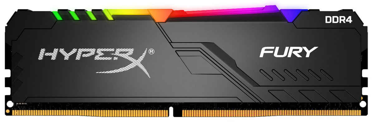 HyperX FURY RGB - DDR4 - kit - 64 GB: 4 x 16 GB - DIMM 288-pin - 3200 MHz / PC4-25600 - CL16 - 1.35 V - unbuffered - sem ECC - preto