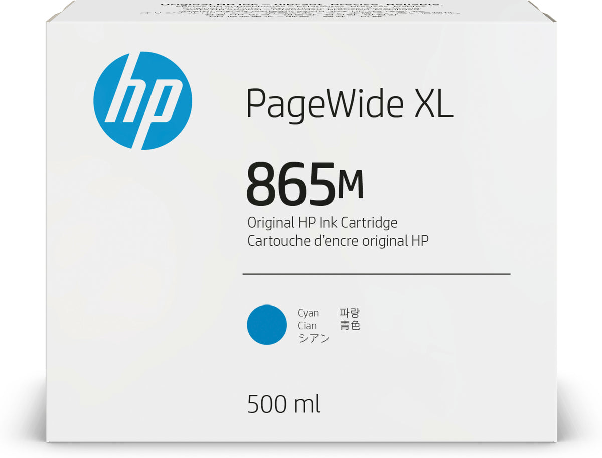 HP 865M - 500 ml - azul cian - original - PageWide XL - cartucho de tinta - para PageWide XL 4700