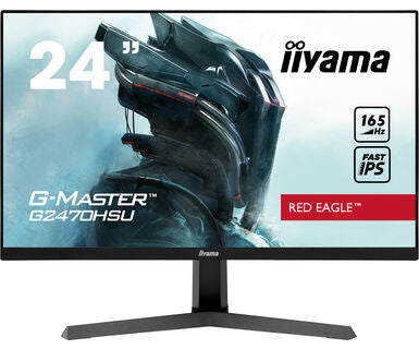 iiyama G-MASTER Red Eagle G2470HSU-B1 - LED Monitor - 24" (23.8" viewable) - 1920 x 1080 Full HD (1080p) @ 165 Hz - Fast IPS - 250 cd/m² - 1100:1 - 0.8 ms - HDMI, DisplayPort - speakers - matte black