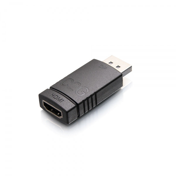 Conversor de adaptador DisplayPort a HDMI C2G - 4K 30Hz - Adaptador de pantalla - DisplayPort macho soldado a HDMI hembra soldado - Negro - Moldeado, soporte 4K