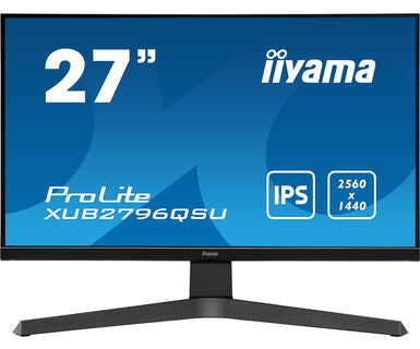 iiyama ProLite XUB2796QSU-B1 - Monitor LED - 27" - 2560 x 1440 WQHD @ 75 Hz - IPS - 250 cd/m² - 1000:1 - 1 ms - HDMI, DisplayPort - altifalantes - preto opaco