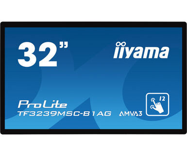 iiyama ProLite TF3239MSC-B1AG - 32" Classe Diagonal (31.5" visível) ecrã LCD com luz de fundo LED - sinalização digital interativa - com ecrã tátil 1920 x 1080 - de iluminação lateral - preto opaco