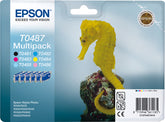 Epson Multipack T0487 - Pack of 6 - 78 ml - black, yellow, cyan, magenta, light magenta, light cyan - original - blister - ink cartridge - for Stylus Photo R200, R220, R300, R300 ME, R300M, R320, R340 , RX500, RX600, RX620, RX640