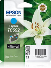 Epson T0592 - 13 ml - cyan blue - original - blister - ink cartridge - for Stylus Photo R2400