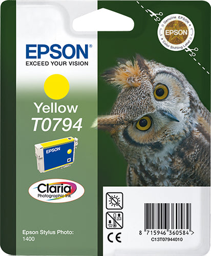 Epson T0794 - 11 ml - amarelo - original - blister - tinteiro - para Stylus Photo 1500, P50, PX650, PX660, PX710, PX720, PX730, PX800, PX810, PX820, PX830