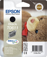 Epson T0611 - 8 ml - black - original - blister - ink cartridge - for Stylus D68, D88, DX3800, DX3850, DX4200, DX4250, DX4800, DX4850