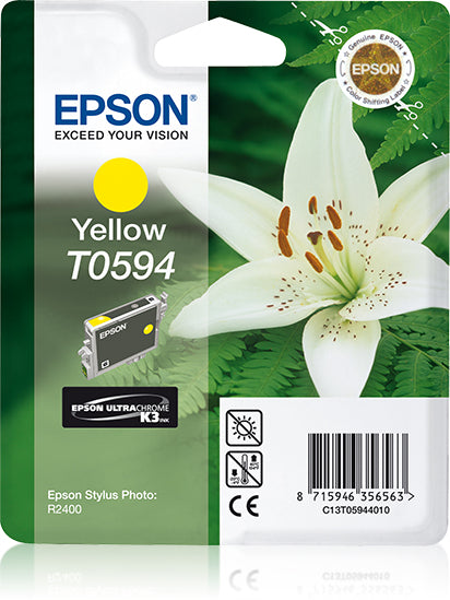 Epson T0594 - 13 ml - amarillo - original - blister - cartucho de tinta - para Stylus Photo R2400