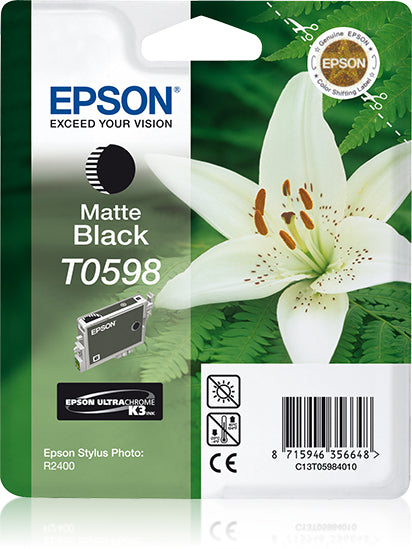 Epson T0598 - 13 ml - negro opaco - original - blister - cartucho de tinta - para Stylus Photo R2400