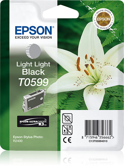 Epson T0599 - 13 ml - preto leve claro - original - blister - tinteiro - para Stylus Photo R2400