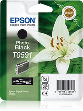 Epson T0591 - 13 ml - preto foto - original - blister - tinteiro - para Stylus Photo R2400