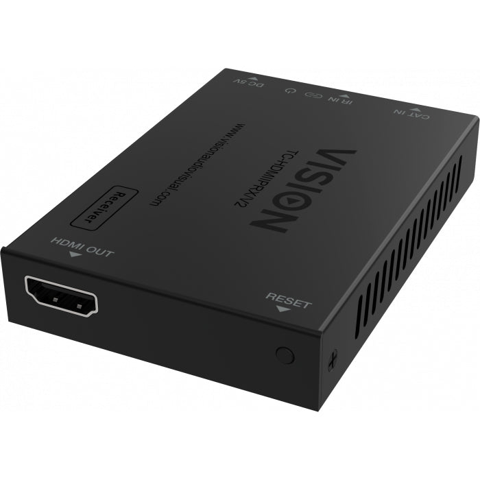 VISION HDMI-over-IP Receiver - LIFETIME WARRANTY - receiver only, transmitter needs to be purchased separately - One-to-One or One-to-Many - Plug and play - IR pass-though - If just one receiver you can connect directly and bypass network - Maximum r