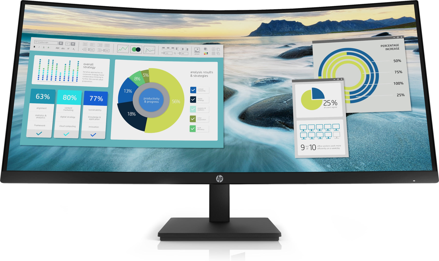 HP P34hc G4 - Serie P - Monitor LED - curvo - 34" - 3440 x 1440 WQHD @ 60 Hz - VA - 250 cd/m² - 3500:1 - 5 ms - HDMI, DisplayPort, USB-C - altavoces - negro