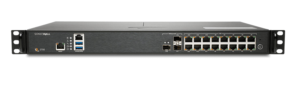 SonicWall NSa 2700 - Essential Edition - security appliance - 10 GigE - 1U - SonicWALL Secure Upgrade Plus Program (2-year option) - enclosure mountable