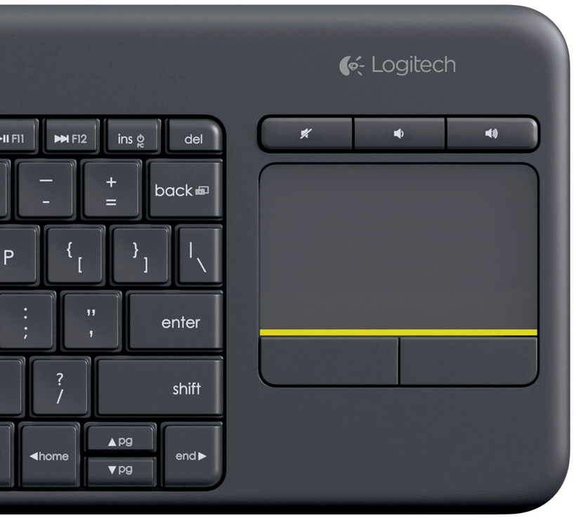 Logitech Wireless Touch Keyboard K400 Plus - Teclado - sem fios - 2.4 GHz - Francês - preto