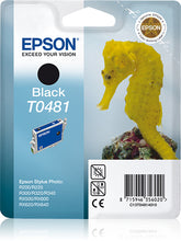 Epson T0481 - 13 ml - preto - original - blister com RF/alarme acústico - tinteiro - para Stylus DX3800, Stylus Photo R200, R220, R300, R320, R340, RX500, RX600, RX620, RX640