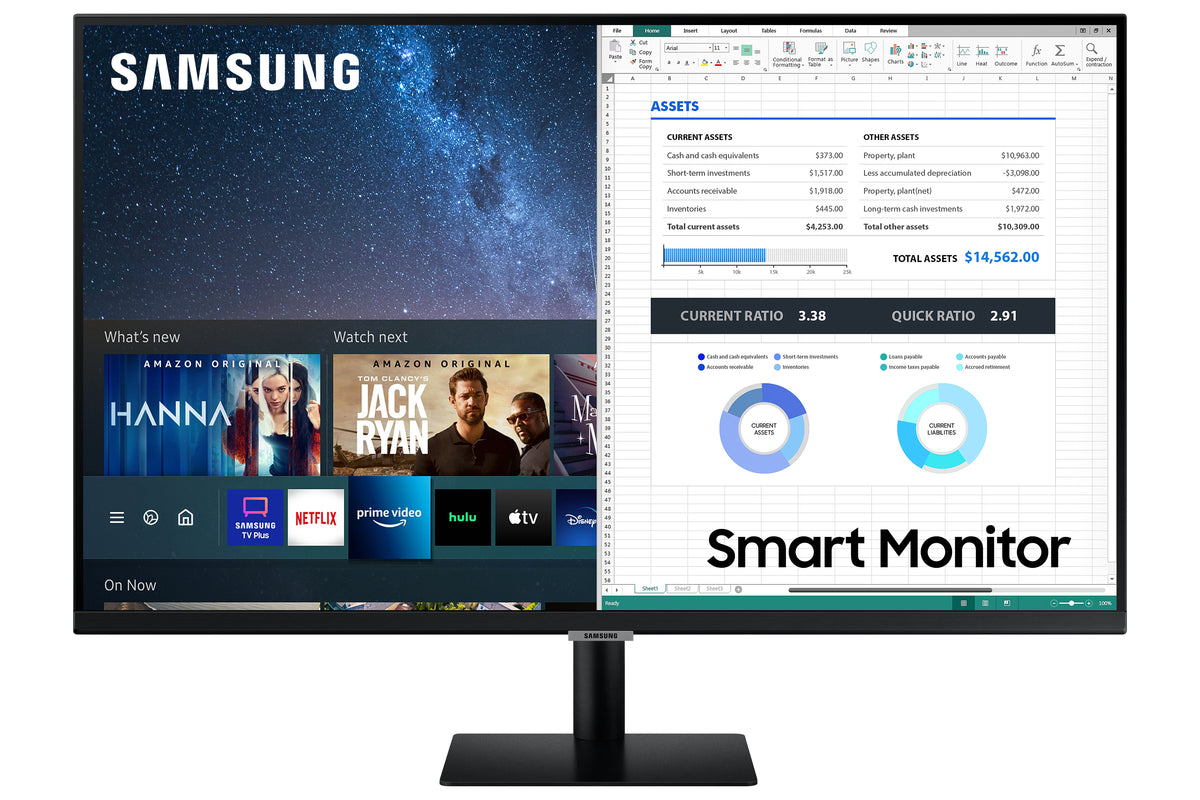 Samsung S32AM700UR - M70A Series - LED monitor - Smart - 32" - 3840 x 2160 4K @ 60 Hz - VA - 250 cd/m² - 3000:1 - HDR10 - 8 ms - 2xHDMI, USB-C - speakers - black