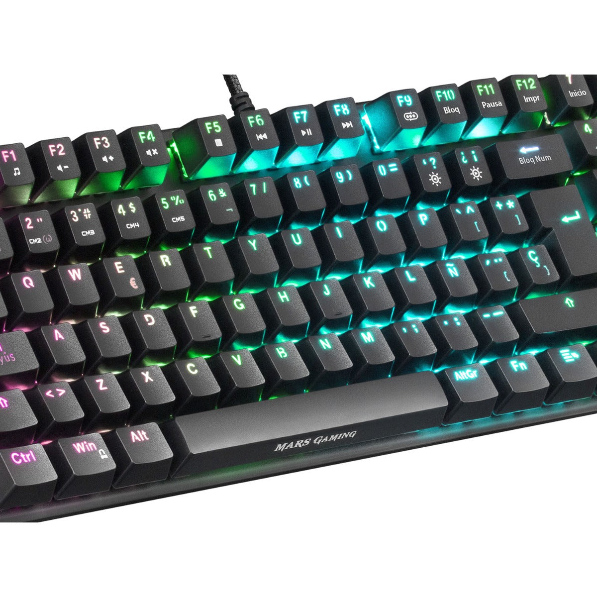 Teclado MARS GAMING MKREVO PRO RGB MECANICO TKL FULL KEYBOARD, OUTEMU SQ RED, PORTU (MKREVOPROBRPT)