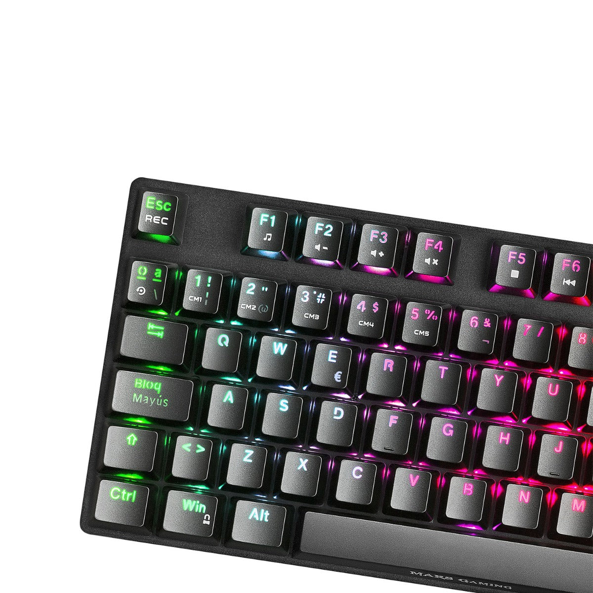 Teclado MARS GAMING MKREVO PRO RGB MECANICO TKL FULL KEYBOARD, OUTEMU SQ RED, PORTU (MKREVOPROBRPT)