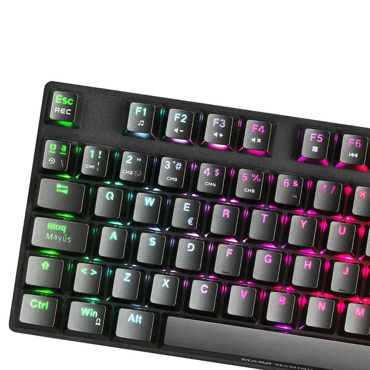 Teclado MARS GAMING MKREVO PRO RGB MECÁNICO TKL TECLADO COMPLETO, OUTEMU SQ AZUL, PORTU (MKREVOPROBPT)