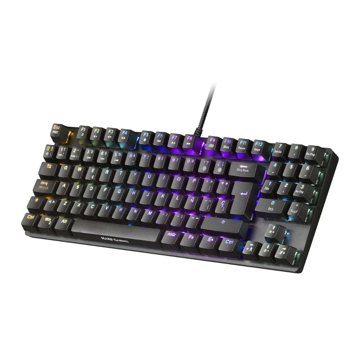 Keyboard MARS GAMING MKREVO PRO RGB MECHANICAL TKL FULL KEYBOARD, OUTEMU SQ BLUE, PORTU (MKREVOPROBPT)