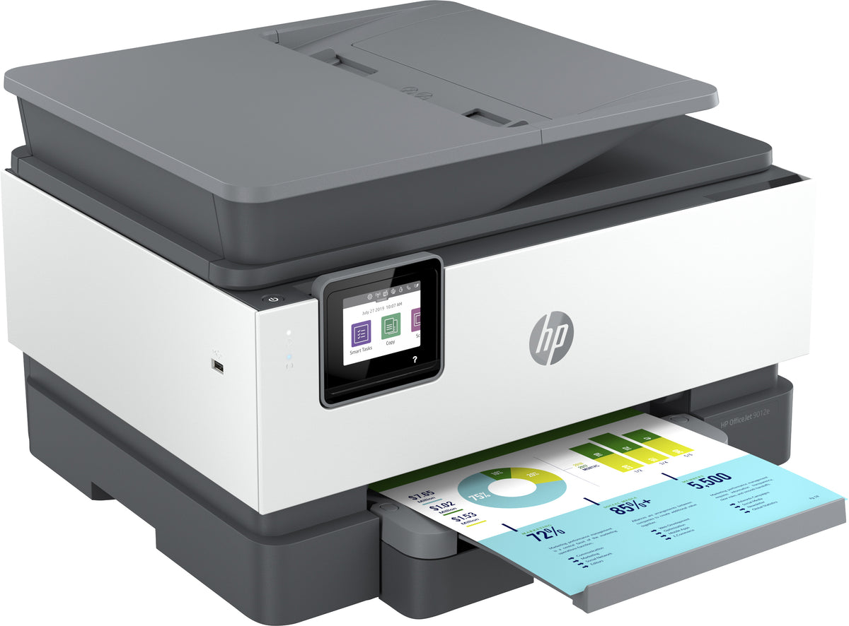 HP Officejet Pro 9012e All-in-One - Multifunction Printer - Color - Inkjet - Legal (216 x 356 mm) (original) - A4/Legal (media) - up to 21 ppm (copy) - up to 22 ppm (print) - 250 sheets - 33.6 Kbps - USB 2.0, LAN, Wi-Fi(n), host USB - b