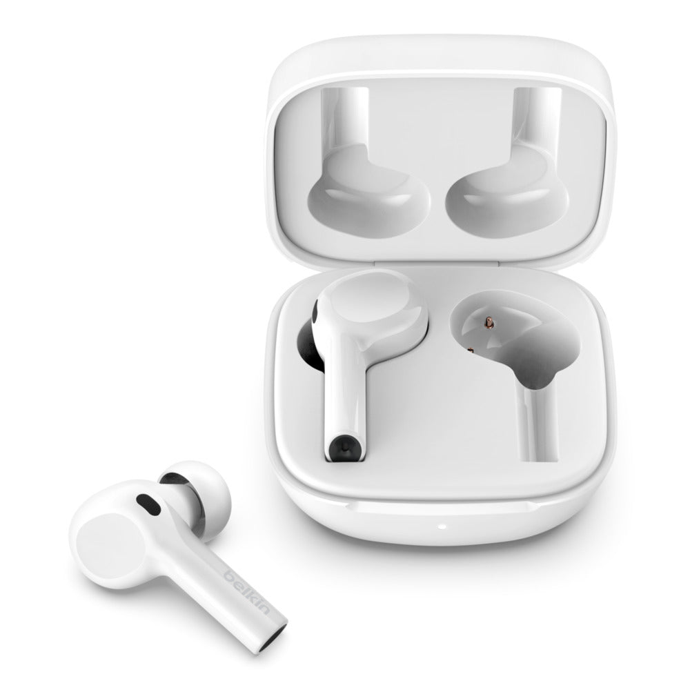 Belkin SoundForm FREEDOM - Auriculares inalámbricos con micrófono - intrauditivos - bluetooth - cancelación activa de ruido - blanco