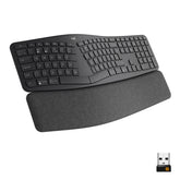 Logitech ERGO K860 - Teclado - sem fios - 2.4 GHz, Bluetooth 5.0 - QWERTY - Padrão internacional americano - grafite