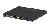 NETGEAR AV Line M4250-26G4F-PoE++ - Interruptor - L3 - Administrado - 24 x 10/100/1000 (PoE++) + 2 x 10/100/1000 + 4 x 1000Base-X SFP - fluxo de ar lado para lado - montável em trilho - PoE++ (1440 W)