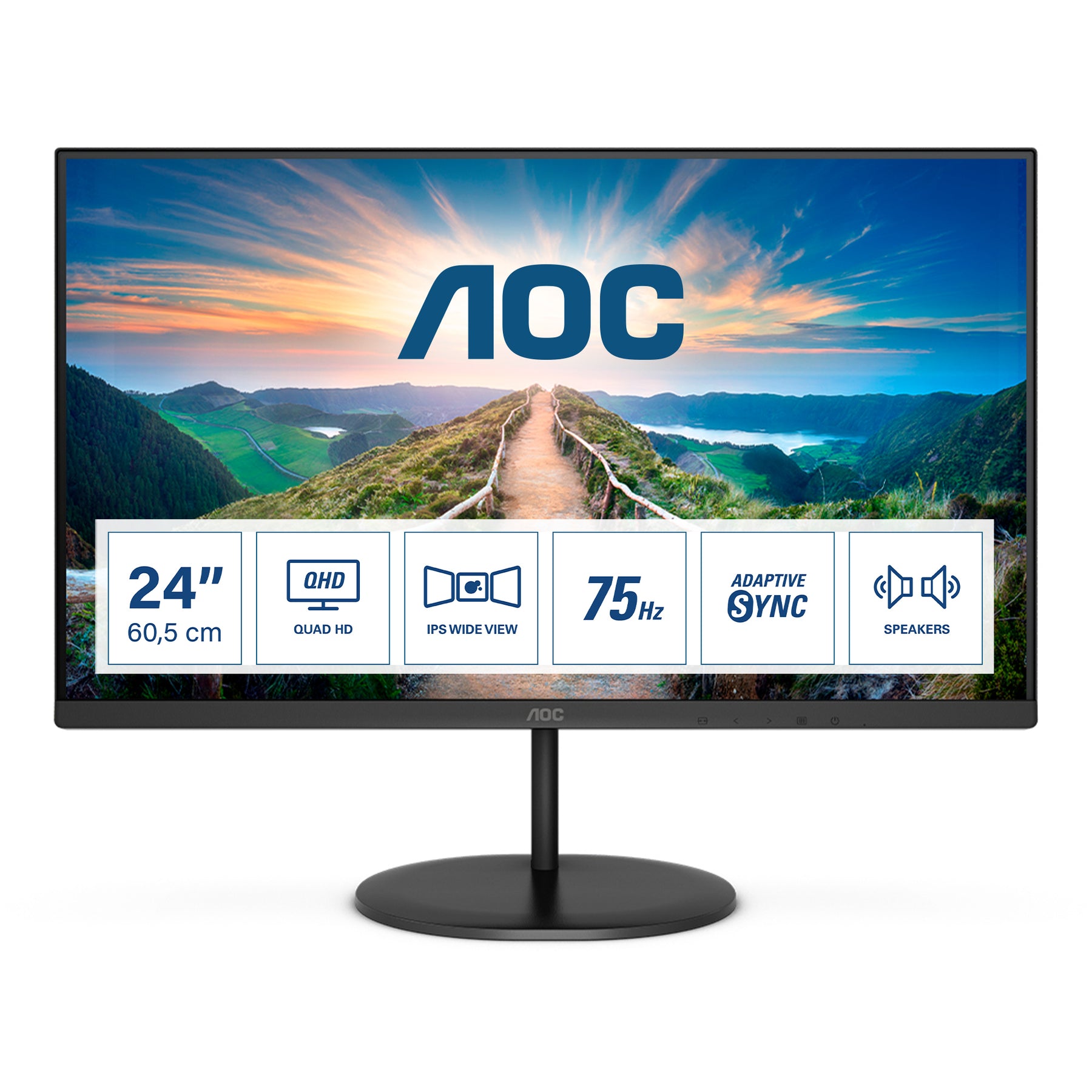 MONITOR AOC IPS 24 (23.8) 16:9 QHD HDMI DP ALTAVOCES Q24V4EA