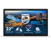 Philips B Line 222B1TFL - Monitor LED - 22" (21.5" visível) - ecrã de toque - 1920 x 1080 Full HD (1080p) @ 75 Hz - IPS - 400 cd/m² - 1000:1 - 4 ms - HDMI, DVI-D, VGA, DisplayPort - textura preta