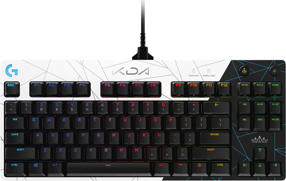 Logitech G PRO - Teclado - Retroiluminación - USB - QWERTY - Estándar internacional americano - Conmutador: GX Brown Tactile - KDA