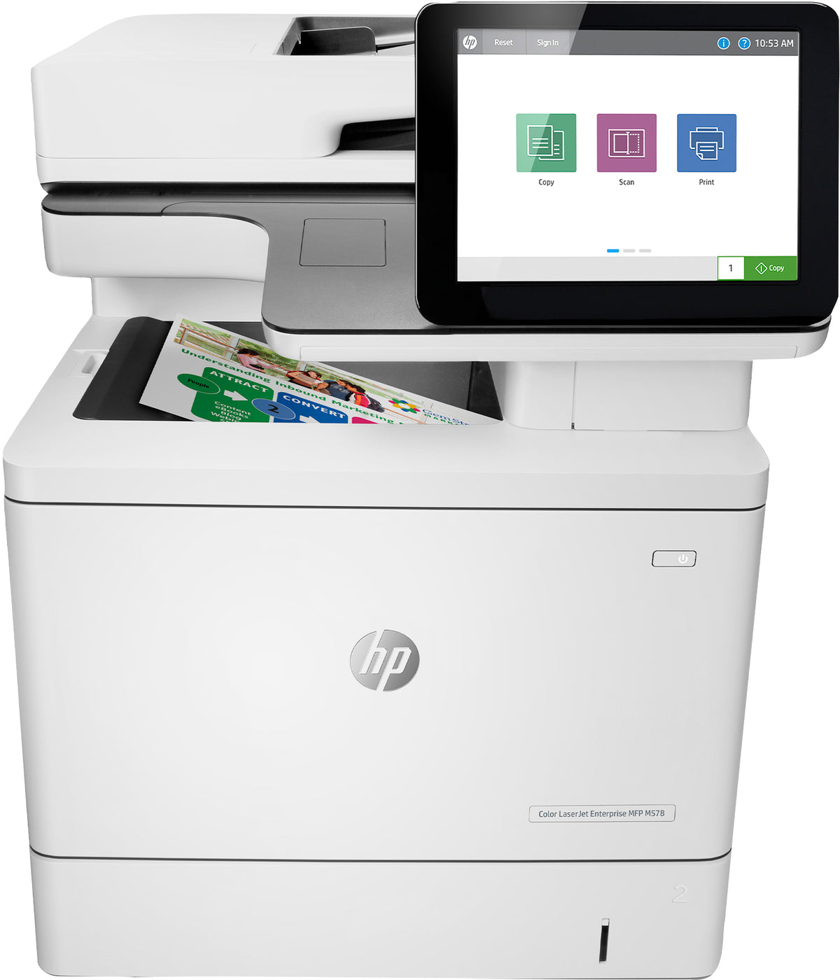 HP Color LaserJet Enterprise MFP M578dn - Multifunction Printer - Color - Laser - Legal (216 x 356 mm) (original) - A4/Legal (media) - up to 38 ppm (copy) - up to 38 ppm (print) - 650 leaves - USB 2.0, Gigabit LAN, USB 2.0 host