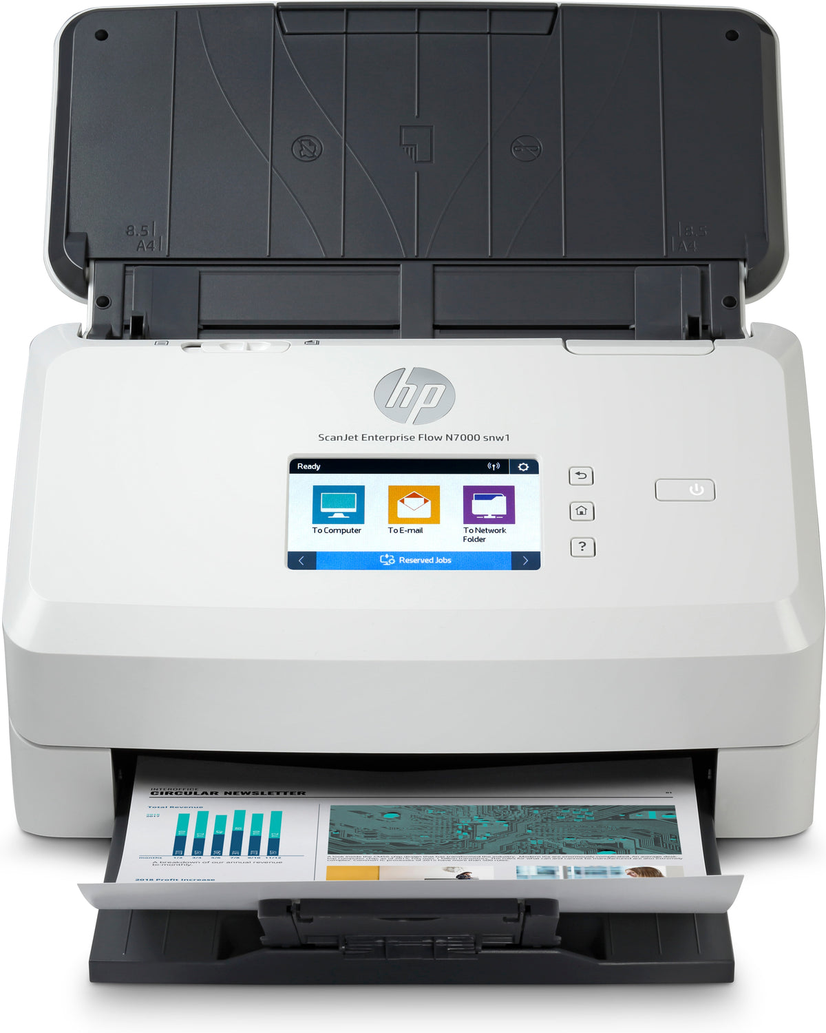 HP ScanJet Enterprise Flow N7000 snw1 - Document Scanner - CMOS/CIS - Duplex - 216 x 3100 mm - 600 dpi x 600 dpi - up to 75 ppm (mono) / up to 75 ppm (color) - ADF (80 sheets) - up to 7500 scans per day - USB 3.0, LAN, Wi-Fi(n)