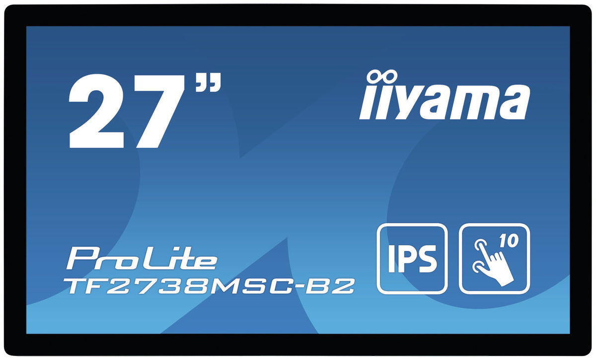 iiyama ProLite TF2738MSC-B2 - Monitor LED - 27" - bisel abierto - pantalla táctil - 1920 x 1080 Full HD (1080p) @ 60 Hz - A-MVA+ - 300 cd/m² - 3000:1 - 5 ms - HDMI, DVI , DisplayPort - altavoces - negro