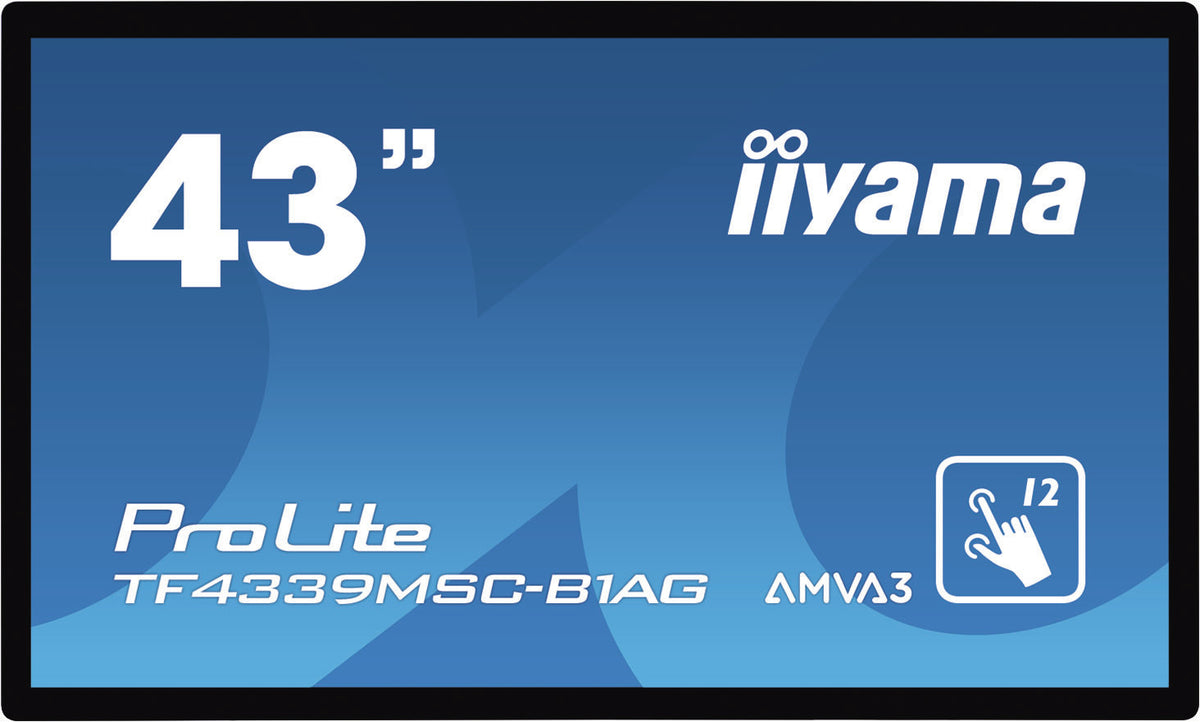 iiyama ProLite TF4339MSC-B1AG - 43" Classe Diagonal (42.5" visível) ecrã LCD com luz de fundo LED - sinalização digital interativa - com ecrã tátil (multi-touch) - 1080p 1920 x 1080 - preto opaco