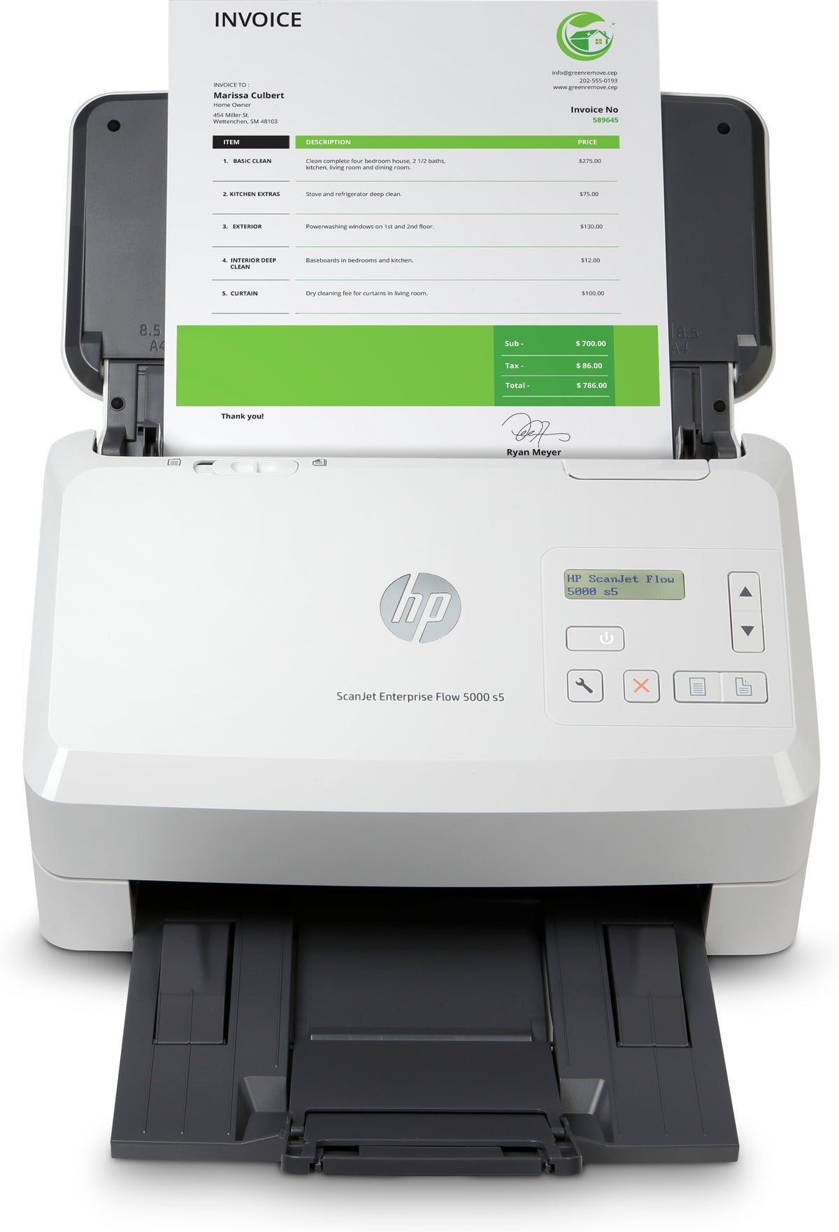 HP ScanJet Enterprise Flow 5000 s5 - Document Scanner - CMOS/CIS - Duplex - 216 x 3100 mm - 600 dpi x 600 dpi - up to 65 ppm (mono) / up to 65 ppm (color) - ADF (80 sheets) - up to 7500 scans per day - USB 3.0