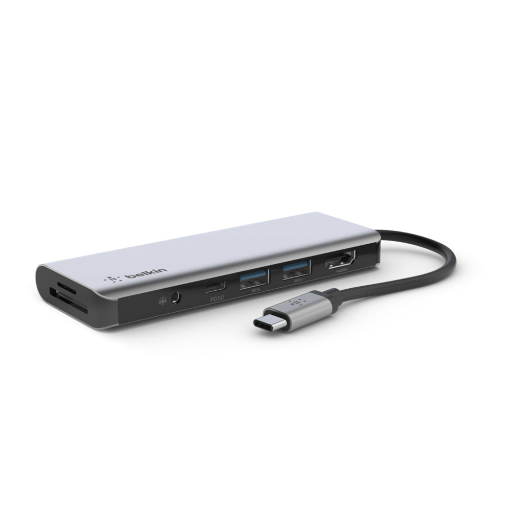 Adaptador multipuerto 7 en 1 USB-C CONNECT de Belkin - Estación de acoplamiento - USB-C - HDMI